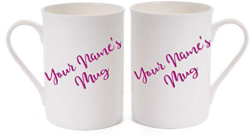 Yummy Grandmummy Personalised, Customised Fine Bone china Porcelain Mug with Person's Name in Pink or Purple print, printed on both sides.