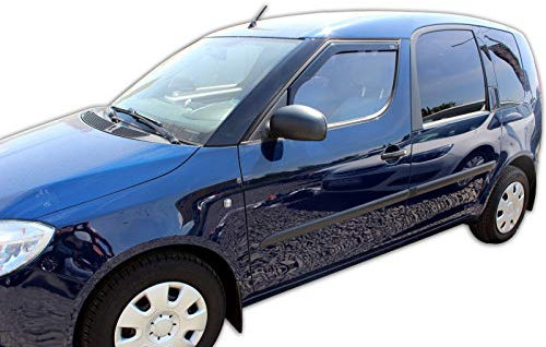 J&J AUTOMOTIVE | Windabweiser Passend Für Roomster 2006-2015, Heko Regenabweiser, Getönt, Set 2-Teilig, Vorne, Aerodynamisch