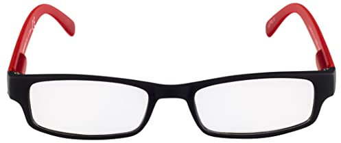 Contacta, One, Occhiali da Lettura per Uomo e Donna, Occhiali Pratici e Funzionali, Montatura Bicolore, Colore Rosso, Diottrie +2,50, Confezione con Astuccio Trasparente, 21g
