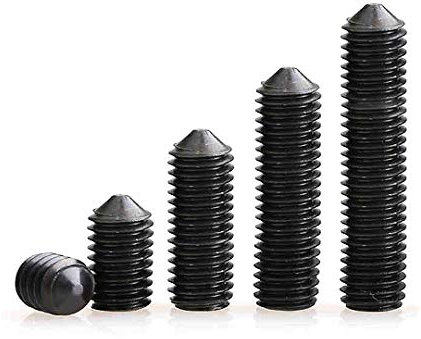 BOZONLI Madenschraube Kegelspitze Inbusschraube Schwarz Legierter Stahl Befestigungsteile, M6*6mm,50 Stück