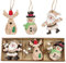 Christbaumschmuck aus Holz, 9 Stück Christbaum-Schmuck, Behang Set aus Holz, Verschiedene Muster zum Aufhängen, Christbaumschmuck in Holzkisten Verpackt und Holzanhänger mit Anhängern Verziert (MZ363)