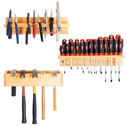 Iron Forge Tools Screwdriver Organizer, Hammer Holder and Pliers Rack - Wall Mount Workshop Hand Tool Organizers and Storage