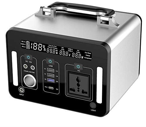 SSCYHT Mobiler Energiespeicher 135200mAh / 500Wh Solargenerator Notstromversorgung mit 500W Steckdose, USB QC 3.0 und Typ-C PD 3.0 Ausgang für den Heimgebrauch Camping im Freien,110v