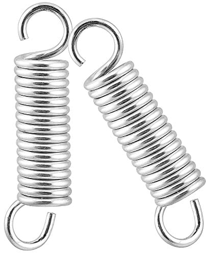 Extended Compressed Spring Small Dual Hook Ends Heavy-Duty Stainless Steel Replacement Springs Tension Spring for Tents, awnings, caravans - Fastening Accessories (Pack of 2)