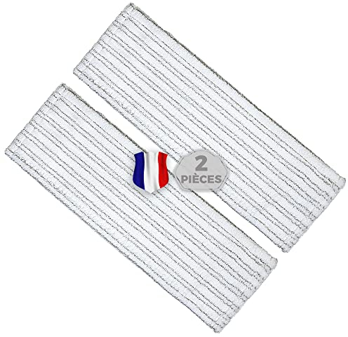 Okaei 2 Stück Wischmopp Bezug (40 cm) - Premium Bodenwischer-Wischbezug aus 100% Microfaser - Bezug Optimal zur Gründlichen Reinigung von Glatten & Leicht Unebenen Böden - Mikrofaser Moppbezug Grau