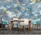 QEETapete Papier Peint Panoramique Effet Marbré Bleu Papier Peint Nature Intissé Murale Chambre Salon,250x175cm