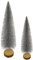 2X Metall Tannenbaum Silber | Tanne auf Holzscheibe | Weihnachtsdeko 33-43 cm