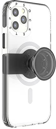 PopSockets: PopCase MagSafe Phone Case for iPhone 12 / 12 Pro with a Repositionable PopGrip Slide Phone Stand and Grip with a Swappable Top - White
