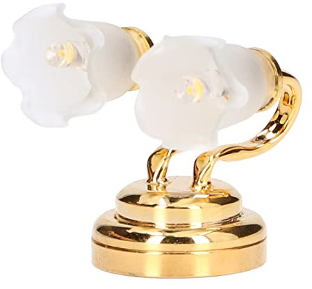 Doll House Miniature Wall Lamp, Mini Lights Exquisite Battery Powered Cute for 1:12 Doll House