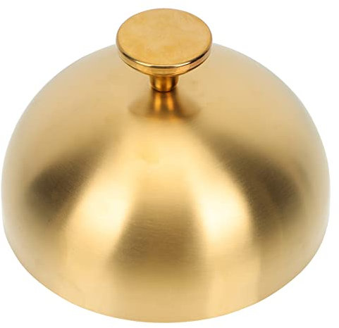 Cabilock Edelstahl Speiseglocke Fliegenhaube Tortenhaube Metall Abdeckhauben Kuchenhaube Schutzhülle Lebensmittel Abdeckung für Speise Käse Kuchen Gold