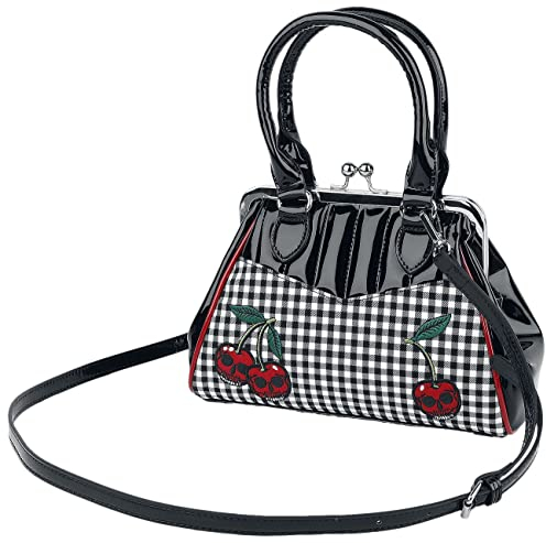Banned Retro Rockabilly Cherry Frauen Handtasche schwarz/rot/weiß