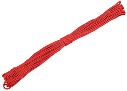 Agatige 2 mm/0,08 Pouce Corde de Parachute, Paracorde Multifonction pour Le Camping Corde de Pêche Corde de Camping Robuste et Résistante Cordon de Parachute Tactique (Rouge)(15 m/50 Pieds)