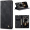 CaseMe Hülle für iPhone 5/5S/SE Vintage Dünne Handyhülle mit Kartenfach Geld Slot Ständer PU Ledertasche Flip Schutzhülle für iPhone 5/5S/SE- Schwarz