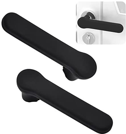 UFURMATE Door Handle Covers, 2Pcs Silicone Door Handle Glove Covers Safety Door Knob Cover Guard Protector Anti-Static Door Knob Protector for Square Privacy Door Levers (Matte Black)