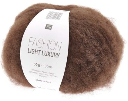 Rico Fashion 50g Fashion Light Luxury - Farbe 43 - schokolade - leichte Wolle mit Alpakawolle zum Stricken