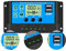 XTVTX Régulateur de charge solaire 30 A 12 V/24 V PWM Chargeur solaire Contrôleur de panneau solaire intelligent avec double port USB 5 V Lumière Minuteur Contrôle LCD pour l'industrie, la maison