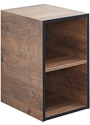 Lomadox Regal für Waschtischunterschrank in Eiche Ribbeck quer Nb. mit schwarzen Kanten, B/H/T: ca. 30/51/42 cm