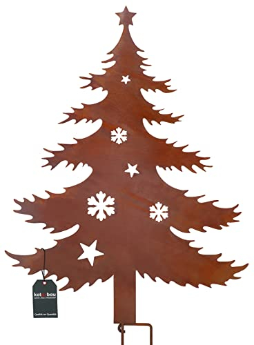 KOTARBAU® Gartendekoration Rostfiguren 85cm Tannenbaum Weihnachtsdeko Garten Ecorost Gartenstecker Weihnachten Gartenfiguren & Gartenstatuen Roststecker Gartendeko für Draußen Edelrost