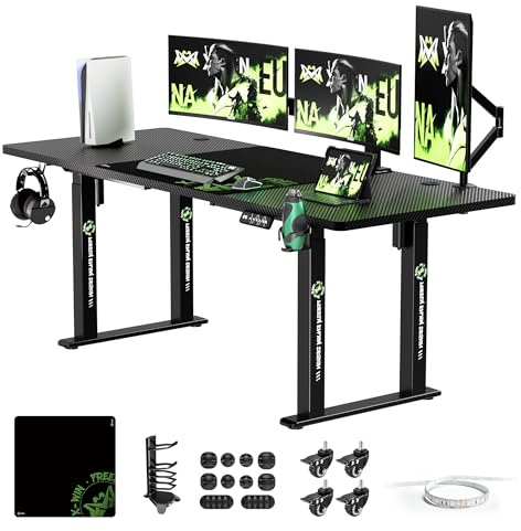 X-Win 71 Electric Standing Desk, 4-Leg Height Adjustable Gaming Desk | 4-leg standing desk design delivers enhanced stability and support, keeping gaming setups and workstations steady.