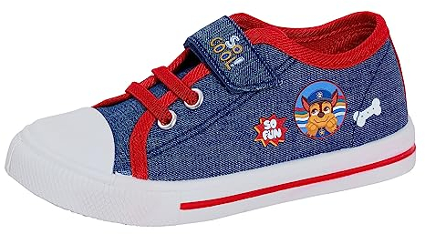 Paw Patrol Scarpe da ginnastica estive per bambini, in tela, facili da toccare, con chiusura a strappo, stile casual, denim, 28 EU