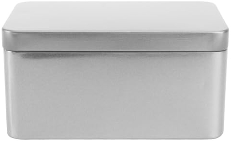 Warmhm Metallbehälter Eckig Vorratsbehälter Rechteckige Leere Dose Keksdosen Teeaufbewahrungsboxen für Teebeutel Leere Teedosen Dose Weißblech Stash Box Essen Loser Tee Kaffee Home