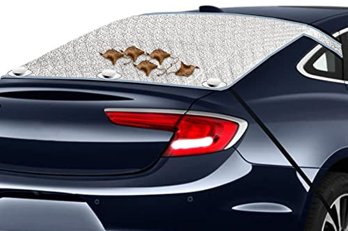 Couverture Pare Brise Voiture - Protection Pare Brise Hiver | Housse Antigel pour Vitre Arrière | Magnétiques Bâche Pare Brise | Bache Voiture Exterieur, Anti Neige, Poussière, Feuilles Et Soleil UV