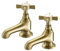 HEXMIXER G1/2 042GO - Juego de grifos de lavabo de baño estilo victoriano, 1/4 de vuelta, latón dorado tradicional