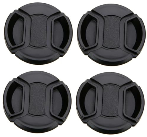 Uonlytech 4pcs Center-pinch Camera Lens Cover Protectors Lens Cap for Dslr Easy to Install Dust and Dirt Resistant Protects Life