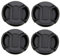 Uonlytech 4pcs Center-pinch Camera Lens Cover Protectors Lens Cap for Dslr Easy to Install Dust and Dirt Resistant Protects Life