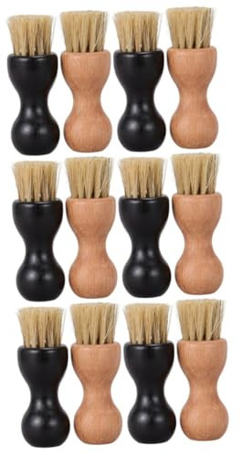 minkissy 12 STK tragbare Bürste reinigungsbürste schuhputz Schuhe Pflege wischhausschuh Cleaning Brush Puppe Strohhut Stiefel Sneaker Wildleder Schuhbürste Kürbisform Lotusbaum Hölzern