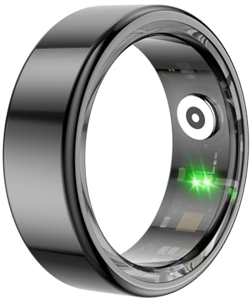 Smart Ring Gesundheits Tracker, Bluetooth Fitness Tracker Ring mit Schlafüberwachung, Schrittzähler, Video Scrollen, Kamera Fernbedienung, IP68 Wasserdicht, für und Android