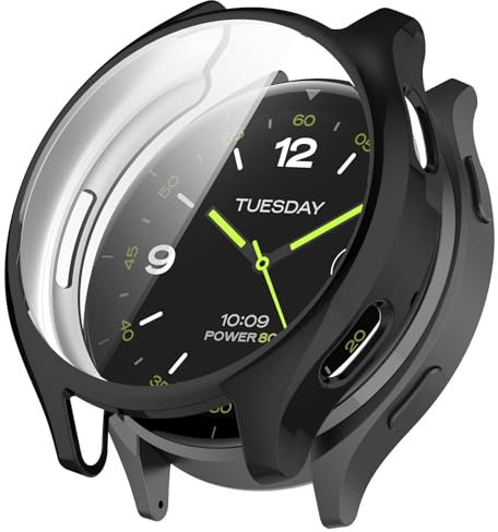 FTRONGRT Funda para Xiaomi Watch 2, Revestimiento de TPU Suave, Todo Incluido, Resistente a Los Golpes, Funda para Xiaomi Watch 2 Smartwatch.Negro