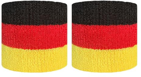 ITECHNIK 2 Set Schweißband Deutschland Armband Fußball Fanartikel Deutschlandflagge Fan Accessoire Unique Sports Flag Wristbands, Flag sweatbands