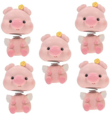 VICASKY 5stücke Wackelnde Cartoon-schweinfigur Für Auto-Dekoration Niedliches Dashboard Ornament Für Innenräume Für Tierliebhaber