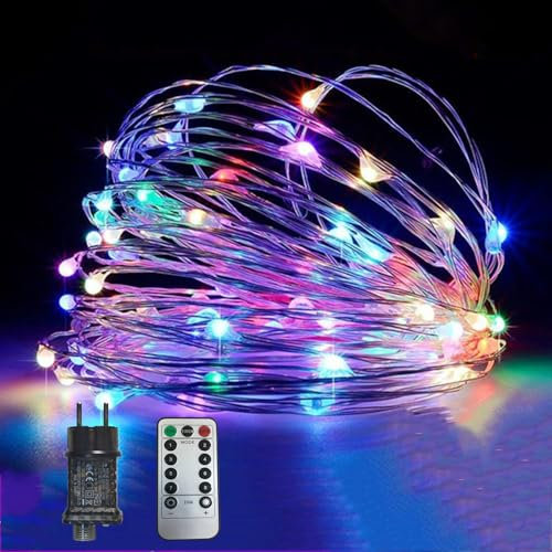 EASTERNSTAR Guirnalda Luces de Navidad con Control Remoto, 20m 200 LED Impermeable Alambre Cobre Luces, 8 Modes Cadena de Luces Decoracion para Habitacion Fiesta Jardín Bodas, Multicolor