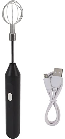 Electric Hand Mixer Whisk, Rechargeable Handheld Egg Beater, Portable Kitchen Aid Hand Mixer for Egg, Milkshake Cream, Cake, Baking, Cooking (Black)
