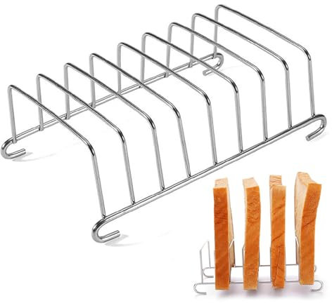 Toastregal, 8 Slots Scheibenscheiben aus Edelstahl Brotkühlstange, 5,8 -Zoll -Rechteckbrotregal, wiederverwendbarer Toasthalter für Küchenrestaurants, Toast Rack für Luftfritteuse, Toast Rack