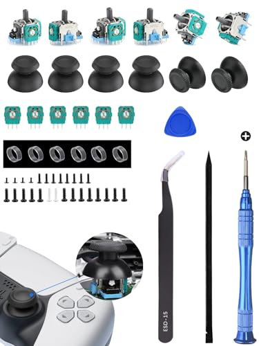 Ps5 Joystick Ersatz für Sony PlayStation 5 PS5 Controller Reparaturset für PS5 Analog Stick Ersatz 3D Sensor Modul Joystick für Dualsense PS5 Controller Joystick Ersatzzubehör (6er-Pack)