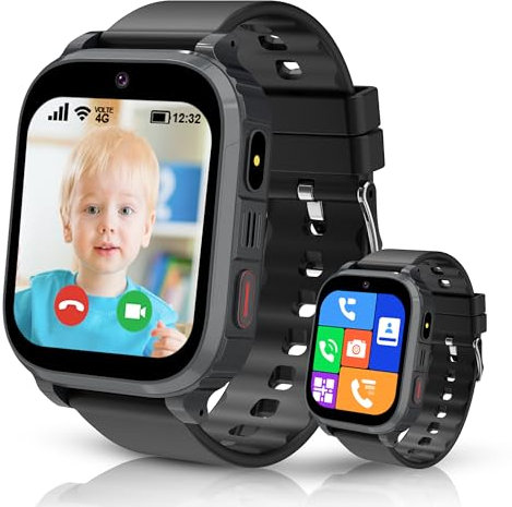 Kesasohe 4G Smartwatch Kinder GPS mit GPS und Telefon Anruffunktion Uhr Kinder