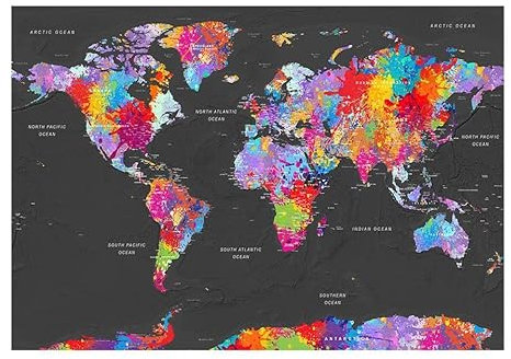 KunstLoft Tapete 'World Map: Synesthesia' 150x105cm Fototapete modern