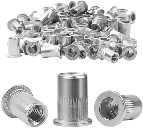 TXXATX Tuercas Remachables M8 Acero Inoxidable A2 V2A Remaches Roscados 60 Piezas Fijación de Tuercas Remachables para Construcción de Vallas,Construcción de Caravanas,Trabajos en Metal