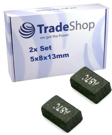 2 escobillas de carbón para motor, 5 x 8 x 13 mm, compatibles con Bosch GBM 10, GBM 13, GBM 350 RE, GWS 7-00, GWS 7-125, Serie RE