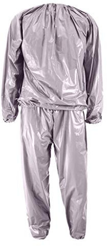 Tuta da sauna da uomo, per perdita di peso, per allenamento, palestra, fitness, attività sportiva, anti-strappo, anti-strappo, resistente agli strappi, Argento, XXL