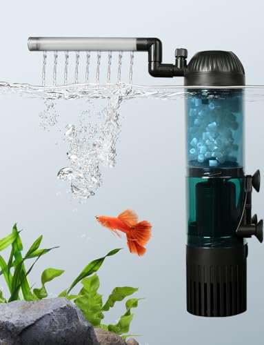 boxtech Filtro interno, filtro per acquario (6 W), filtro di scambio regolabile, 500 L/H