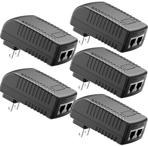 48V Wall PoE Injector, 10/100Mbps, 48 Volt 0.5A 24W PoE Adapter Power Supply, IEEE802.3af Compaliant for Ubiquiti POE-48-24W, Amcrest/Hikvision/YI/Polycom/Aastra Camera and Phones