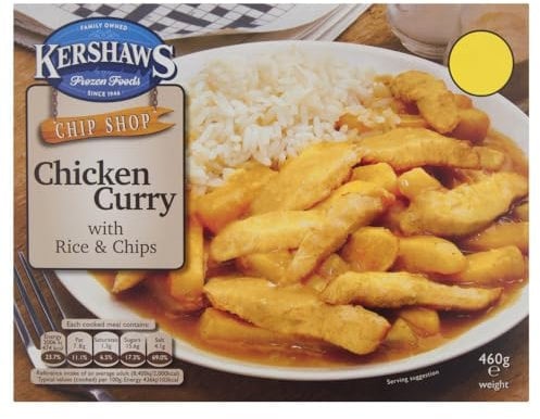 Kershaws Chip Shop Chicken Curry with Rice & Chips 460g 460g x Pack of 3