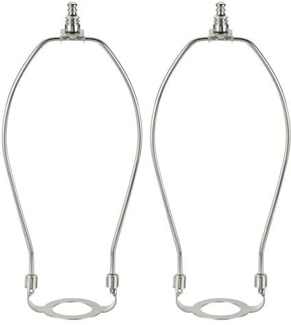 YOKIVE 10 Inch Lamp Harp, Detachable Lamp Shade Holder with E26 Light Base UNO Fitter Adapter and Lamp Shade Finial Heavy Duty Lamp Shade Bracket for Table Floor Standing Lamps, Nickel