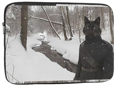 Cat In Jacket Laptop Inner Bag 12 Inch Laptop Sleeve Case Briefcase Carrying Laptop Cover