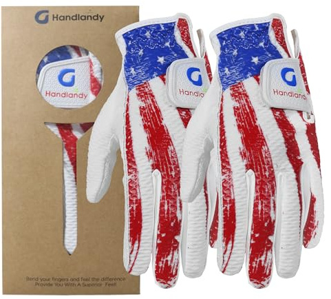HANDLANDY 2 pares de guantes de golf juvenil, agarre transpirable para mano izquierda, guantes de golf para niños y niñas, talla S