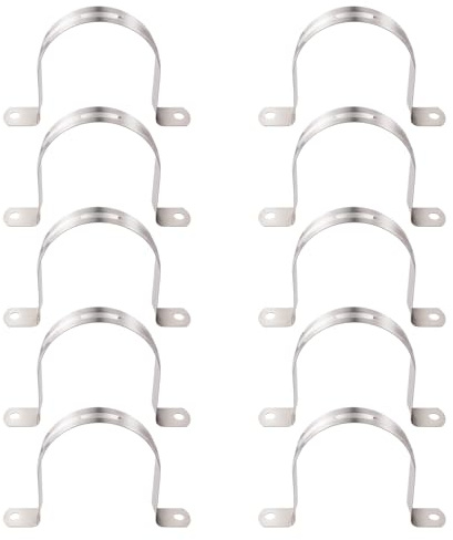 YYIGVMO 10 Stücke Ø 70mm U-Rohrschellen, 304 Edelstahl Starres Rohrband, Zweiloch Rohrschelle, Sattelschlauchschellen, für Rohre und Kabel
